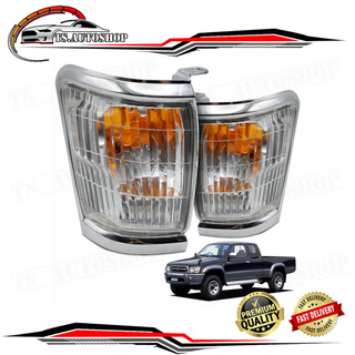 เสื้อไฟหรี่มุม ไฟเลี้ยวมุม ขอบโครเมียม ซ้าย+ขวา Lh+Rh Toyota Hilux Tiger LN145