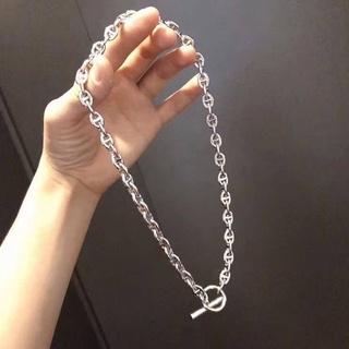 HERMES CHAINE DANCRE NECKLACE SMALL MODEL เครื่องประดับแบรนด์แอร์เมส สร้อยคอโซ่ โชคเกอร์เส้นสั้น อะไหล่สีเงิน