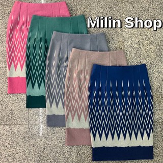 Milin Shop กระโปรงลายไทย ทรงดินสอ กระโปรงทำงาน