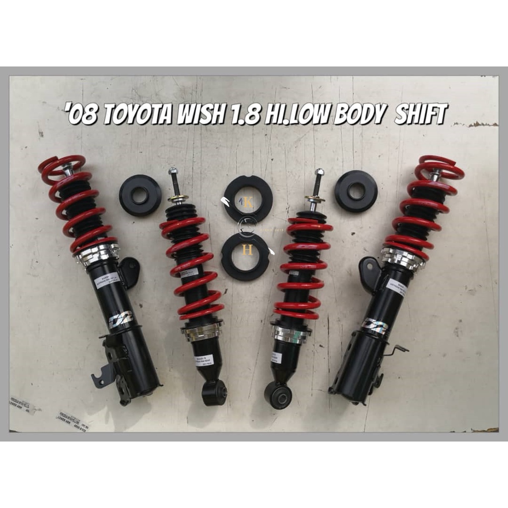 D2 Motorsport ชุดสปริงโช้คอัพต่ําแบบปรับได้ - Toyota Wish 1.8/2.0 2004YEAR/2008YEAR -