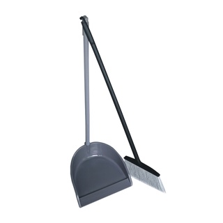 ชุดโกยผงพลาสติก พร้อมไม้กวาด Octopus H020600007 สีเทา ไม้กวาด ที่โกยผง Plastic Dustpan Set with Octopus Broom H020600007