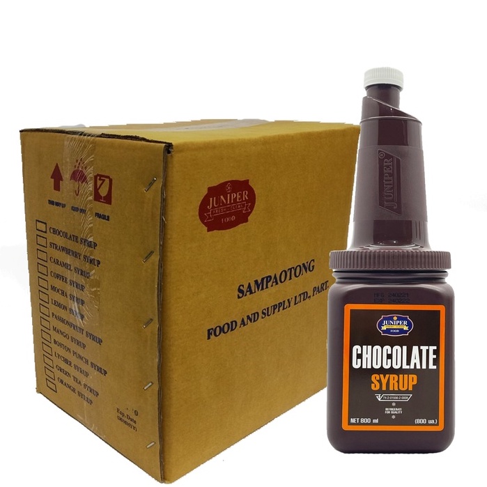 ยกลังJuniper Chocolate Syrup 800 ml. (จูนิเปอร์ ช็อกโกแลต ไซรัป 800 มิลลิลิตร)**จำกัดการซื้อ 1ลัง /อ
