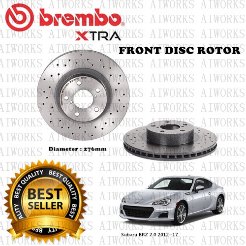 BREMBO XTRA Subaru BRZ 2.0 2012~17 โรเตอร์ดิสก์เบรกหน้าเจาะ