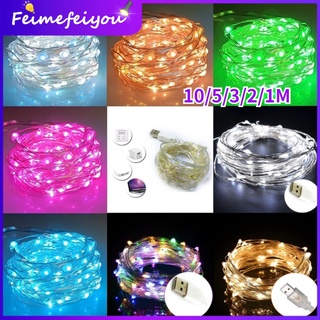 lampu hiasan led strip light LED strip light holiday light 2 meter 20 led beads silver wire with USB plug