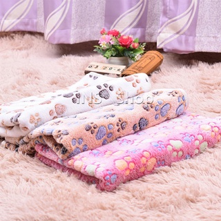 ผ้าห่ม ชนิดผ้ากำมะหยี่ พิมพ์ลายอุ้งเท้าแมวน่ารัก สำหรับสัตว์เลี้ยง Pet blanket [A619]