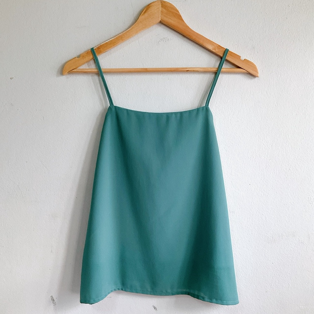 เสื้อสายเดี่ยว คอเหลี่ยม ชีฟองเนื้อทราย สีพื้น (มีหลายสี) ไซส์พิเศษ ทักแชทจ้า