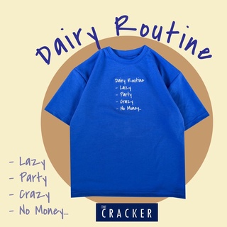 Dairy routine : เสื้อยืดโอเว่อร์ไซส์ คอไม่กว้าง ผ้าไม่ต้องรีด