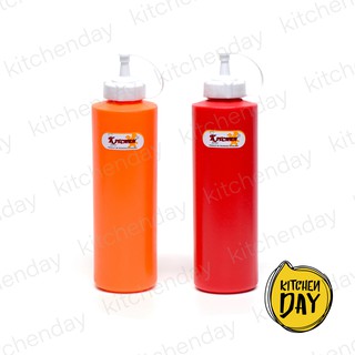 (3 สี) KITCHEN SERIES ขวดซอส 720 ml. ขวดซอสหัวหยัก ทรงกระบอก ขวดซอสบีบ RW9503