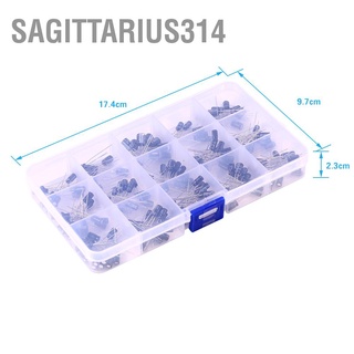 Sagittarius314 200pcs DIY 15 Capacitance Model 0.1uF-220uF Electrolytic Capacitor Assortment Kit with Box