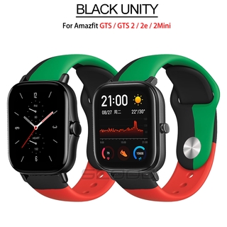 สายนาฬิกาข้อมือซิลิโคนสีดําสําหรับ Xiaomi Huami Amazfit Gts Gts 4 3 2 2e 2 Mini / GTS 4 Mini