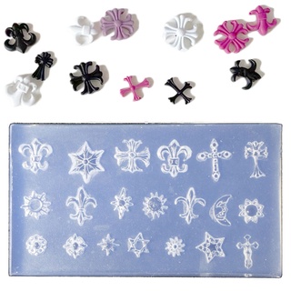 Boom Moon Star แม่พิมพ์ซิลิโคน รูปไม้กางเขน 3D สําหรับตกแต่ง…