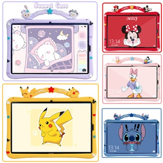 กระต่ายน่ารัก Huawei Mediapad Matepad T10S T10 11 10.4 Pro 10.8 M6 8.4 M5 lite 8.0 T5 10.1 10.0 เปลือก Cartoon Cute Bunny Bear Mickey Minnie Donald Duck Stitch Pikachu Soft TPU Case เคสซิลิโคน เปลือกการ์ตูน