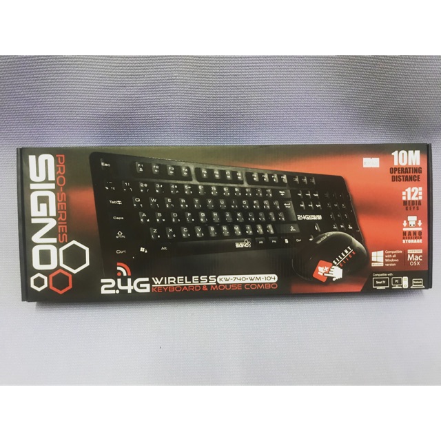 Wireless Keyboard &amp; Mouse Combo SIGNO KW740+WM104
