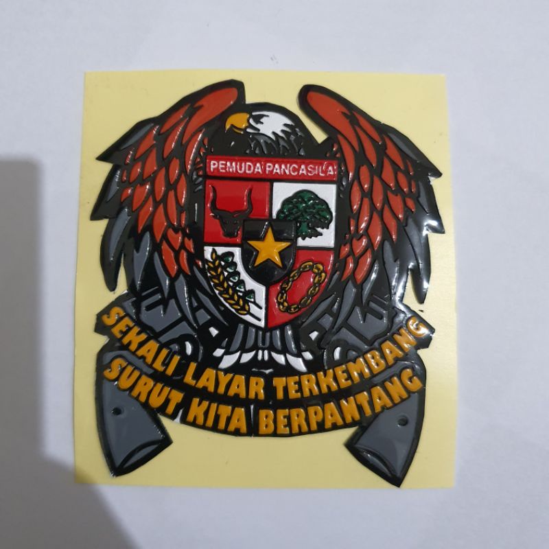 MERAH RED GARUDA PP (PANCASILA YOUTH) โลโก้ EMBOSED สติ๊กเกอร์/PP RAISED STICKER
