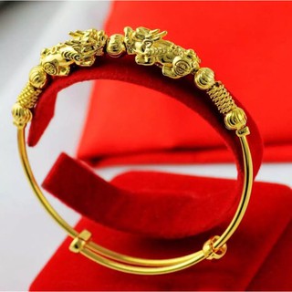 กำไลสร้อยข้อมือปี่เซียะชุบทอง 18 k(A-21)Bracelets Golden Lucky pixiu