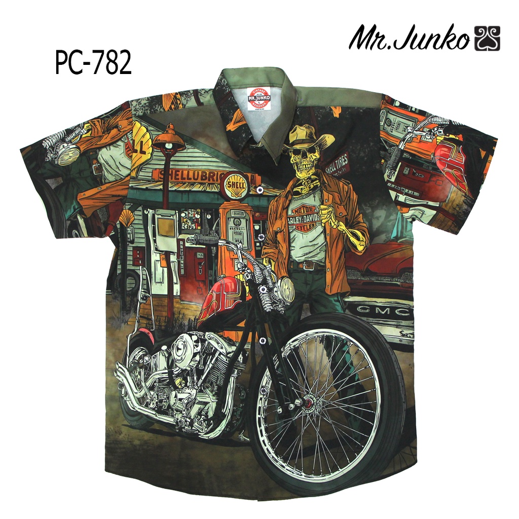 ส่งฟรี เสื้อเชิ้ต งานต่อลาย Mr-Junko ผ้าซาติน นิ่มใส่สบายไม่ร้อน PC-782