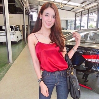 Faridar_shop 🚨ถูกสุดในแอป! ลดล้างสต๊อกแค่3สี ชมพู/แดง/เขียว ช้าอด 💥สายเดี่ยวซาติน