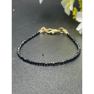 Black spinal 2mm bracelet for woman สร้อยข้อมือกระดูกสันหลังสีดำ 2 มม. สำหรับผู้หญิง