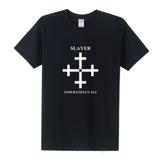 เสื้อยืดผู้ เสื้อยืด พิมพ์ลายวงร็อค Slayer God Hates Us All Men สําหรับผู้ชาย S-5XL