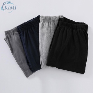 KIMI-Pants Mens Summer Baggy Cotton Elastic Waist Lightweight Loose Plus Size