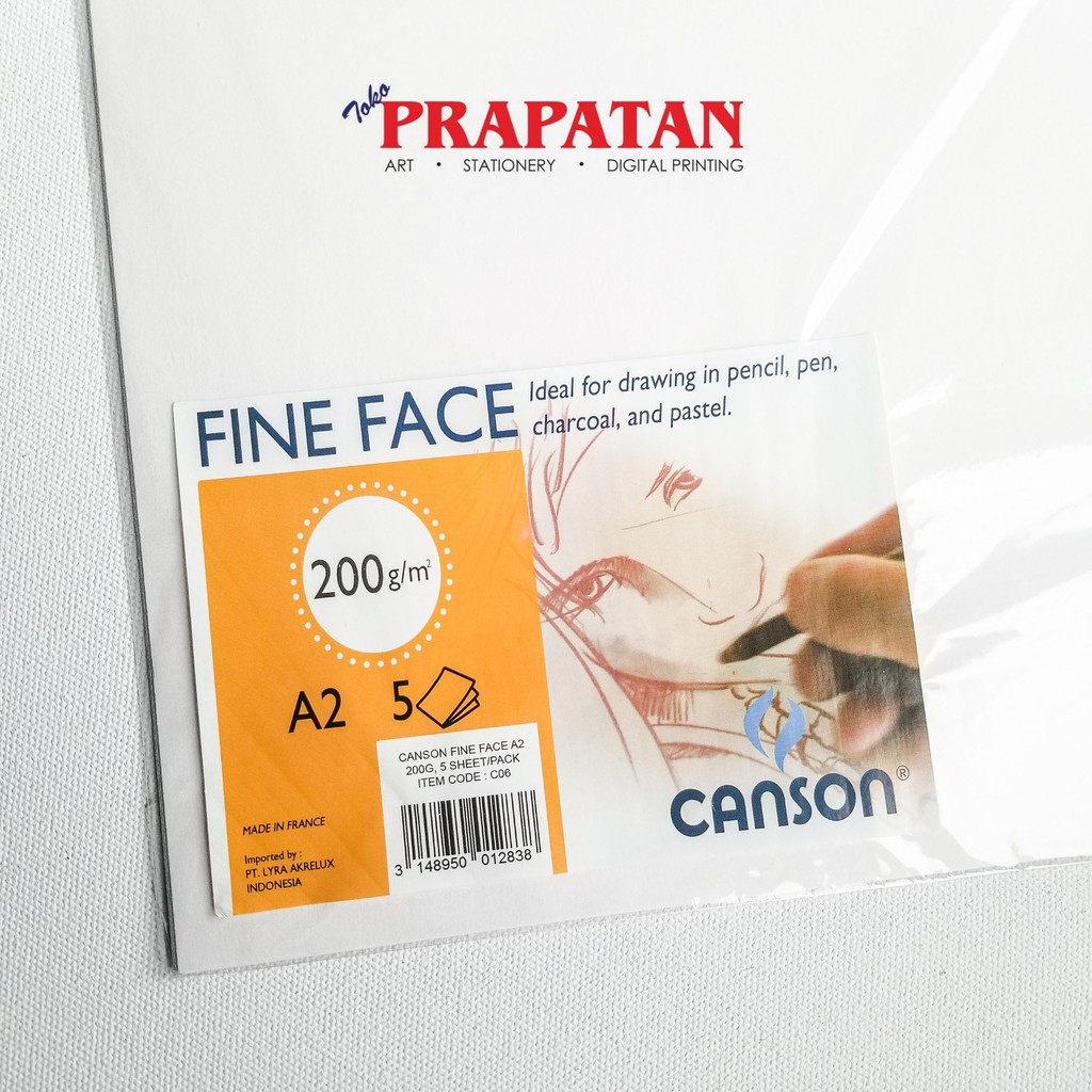 กระดาษวาดภาพ Canson Fine Face A2 200 แกรม RB9