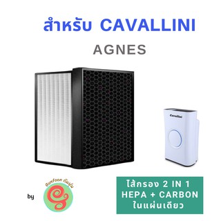 แผ่นกรองอากาศ สำหรับเครื่องฟอกอากาศ CAVALLINI โดย index รุ่น AGNES ไส้กรอง HEPA filer กรองฝุ่น และคาร์บอนกรองกลิ่น