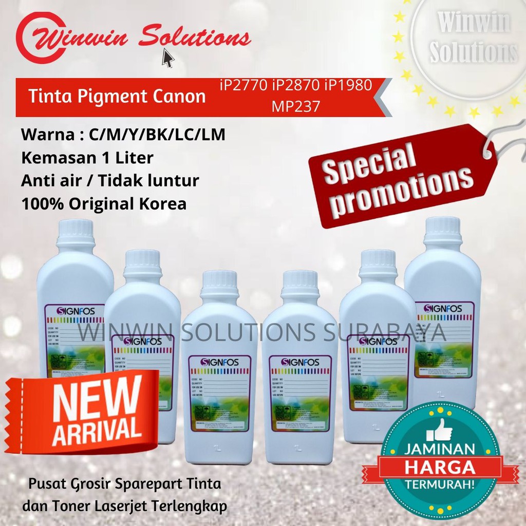Canon Pixma iP2770 iP2870 iP1980 MP237 หมึกสี 1 ลิตร