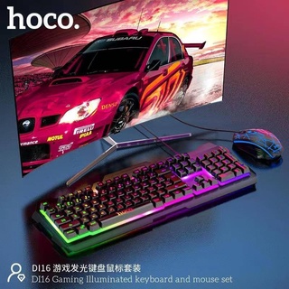 Hoco DI16 Gaming Keyboard And Mouse Set.  ชุดคีย์บอร์ดและเม้าส์สำหรับเล่นเกมส์