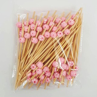 ไม้จิ้มลูกปัด เม็ดกลม 12 ซม. ( 100 ชิ้น )