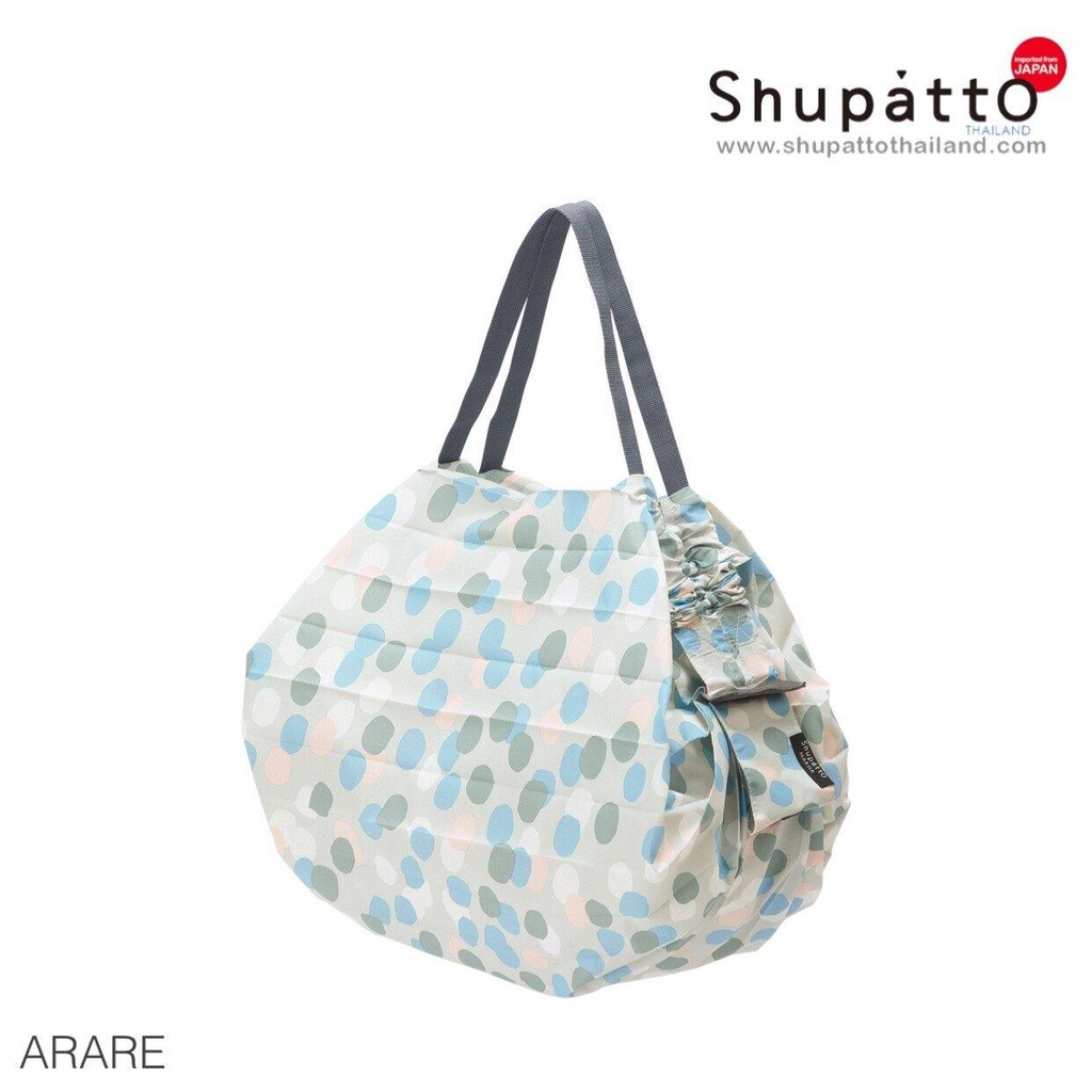 Shupatto รุ่น Tote ขนาด M สี Arare - green/gray กระเป๋าผ้า นำเข้าจากญี่ปุ่น โดยตัวแทนอย่างเป็นทางการ Shupatto Thailand