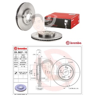 09 B621 10 จานเบรก-หน้า (ยี่ห้อ Brembo รุ่น STD) Honda Accord 2.0 2.4 (GEN8) ปี2008-2012