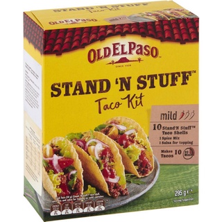 โอลด์ เอล พาโซ ชุดทาโก้ ฐานแบน 295 กรัม - Old El Paso Stand n Stuff Taco Kit Spice Mix Shells and Salsa 295g