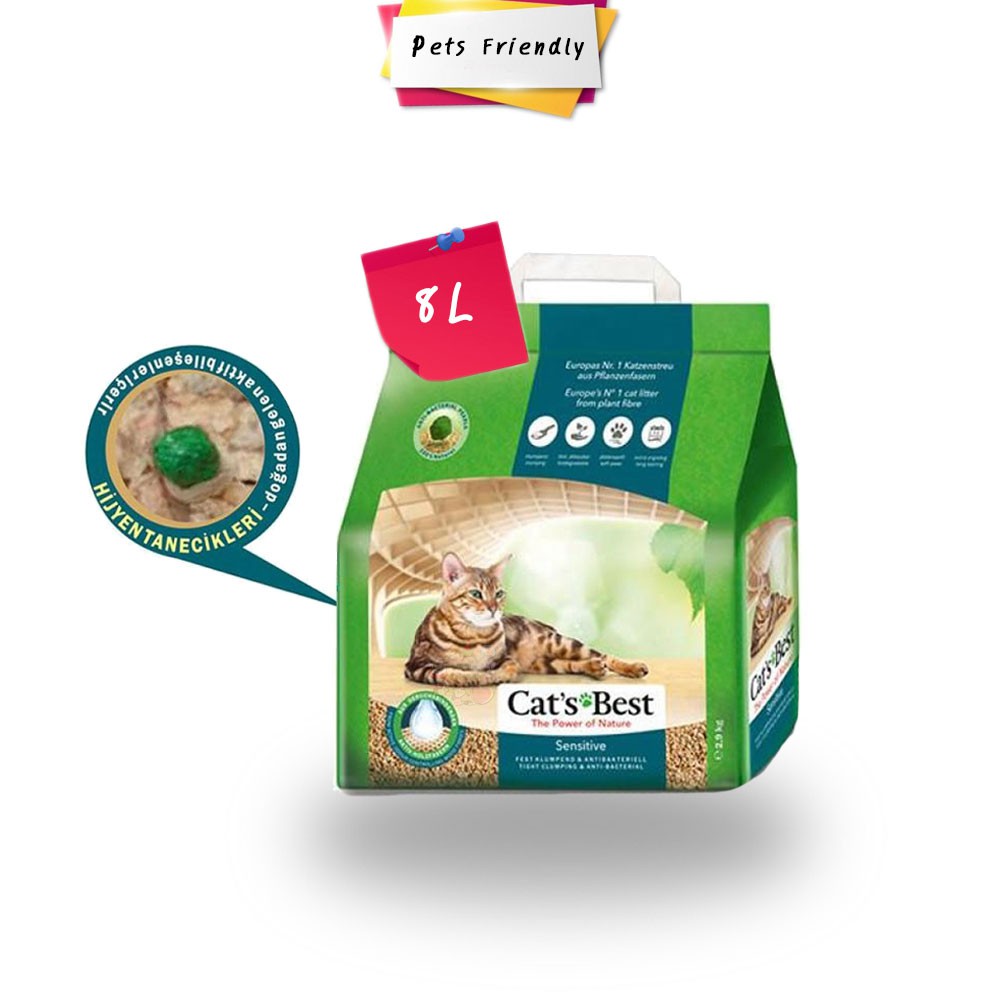 Cat's Best Sensitive (GreenPower) [8L] ทรายแมว สำหรับแมวที่แพ้ง่าย