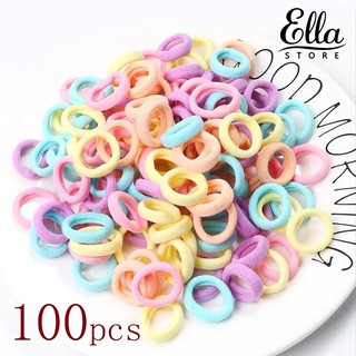 Ella @ ยางมัดผมแบบยืดหยุ่นสําหรับเด็ก 100 ชิ้น