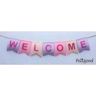 ธงเวลคัมเบบี้WELCOME BABY ธงวันเกิด ป้ายชื่อ พรอพถ่ายรูป ของแต่งห้อง ของขวัญ BABY SHOWER NAME BANNER