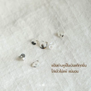 Moonsilver ต่างหูเพชร CZ เงินแท้ 925 Size 2- 6 mm ไม่ลอก สำหรับคนแพ้ง่าย