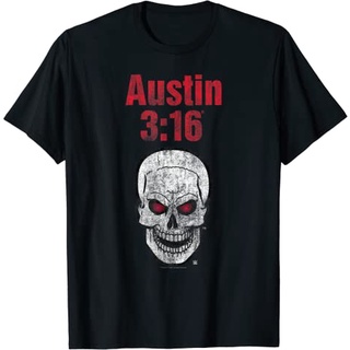 เสื้อยืดผ้าฝ้ายพรีเมี่ยม เสื้อยืด ลาย Wwe Austin 3:16 Red Eyed Skull Distressed สําหรับผู้ใหญ่