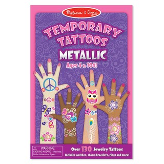 TEMPORARY TATTOOS MELISSA&amp;DOUG METALLIC สติกเกอร์แทททูชุดเครื่องประดับแวววาว แบบเมทัลลิก MELISSA งานศิลปะ อุปกรณ์เครื่อง