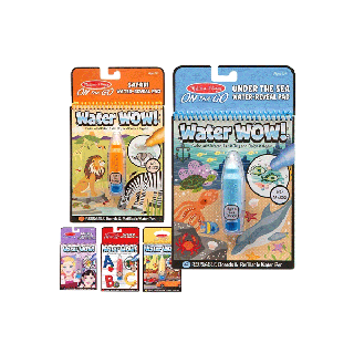 [ของแท้ USA] Melissa & Doug Water Wow สมุดระบายสีด้วยน้ำ รียูสซาเบิล ปากกาเติมน้ำ ปลอดสารเคมี 4 แผ่น non-toxic หลากรุ่น 9445/9441/5376/9317/9416/9415/5375/9315/5389/5399/9485/31950/31951/9464/9317/30180/30176/30175