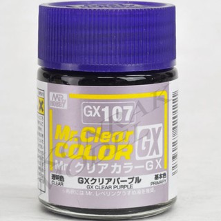 สีเครียสูตรทินเนอร์ Mr.hobby Mr.clear color GX107 CLEAR PURPLE 18ML