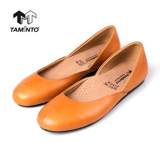 ส่งฟรี!! Taminto รองเท้าผู้หญิง หนังแท้ ส้นแบน ทรงบัลเล่ต์ พื้นนิ่ม เบา ใส่สบาย W3412 Womens Leather Ballet Flats