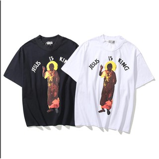 เสื้อยืดใหม่Kanye Cpfm West &amp; Jesus Is King เสื้อยืดแขนสั้นลําลองทรงหลวมรหัสเต็ม