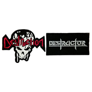 Destruction ตัวรีดติดเสื้อ หมวก กระเป๋า แจ๊คเก็ตยีนส์ Hipster Embroidered Iron on Patch  DIY