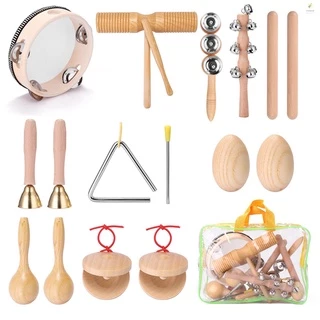 [ลดราคา] ชุดเครื่องเคาะมือ เครื่องดนตรี แบบพกพา สําหรับเด็ก 11 ชิ้น