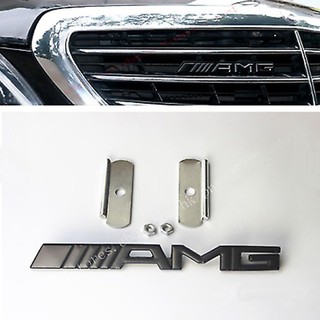 3D รถ AMG โลโก้ตรารูปลอกสติ๊กเกอร์โลหะผสมสังกะสีฝากระโปรง Grille สัญลักษณ์ตกแต่งสำหรับ Benz