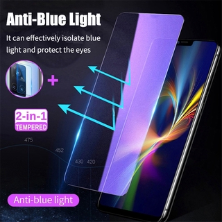 （2in1）Vivo Y12S Y1S Y3S Y5S V20 Pro Tempered Glass Film for Vivo V20 SE Y20 Y20i Y20S Y30 Y30i Y50 V19 V17 V15 V11 Pro V11i Anti Blue Ray Light Screen Protector + Camera Lens Protector