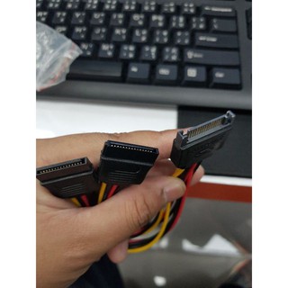 สายแปลงไฟ SATA จาก 1 เป็น 2 Connector Cable 15Pin SATA Male To 2 Female 15Pin Power HDD Splitter Y1 to 2 extension Cable