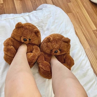 รองเท้าหมีเกาะ สลิปเปอร์หมี สลิปเปอร์น้องหมี สลิปเปอร์ตุ๊กตาหมี hug me bear slippers รองเท้าตุ๊กตาหมี