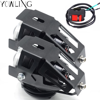 Universal 12 LED Motorcycle Headlight Mirror Mount Driving Fog Spot Head Light Spotlight Assist Lamp Side Mirror Light S