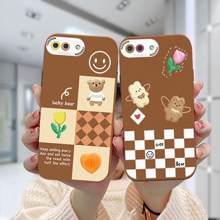 เคส OPPO A16K A54S A12 A1K A15 A54 A5S A3S A16 A95 A7 A5 A9 A31 A53 2020 Reno 4 5F 4F A74 A15S A52 A11K A92 A35 A11 A93 A32 A72 A94 A53S F17 PRO A16S A12S รูปแบบของถ้วยชาแบร์แบร์ เคสโทรศัพท์มือถือ